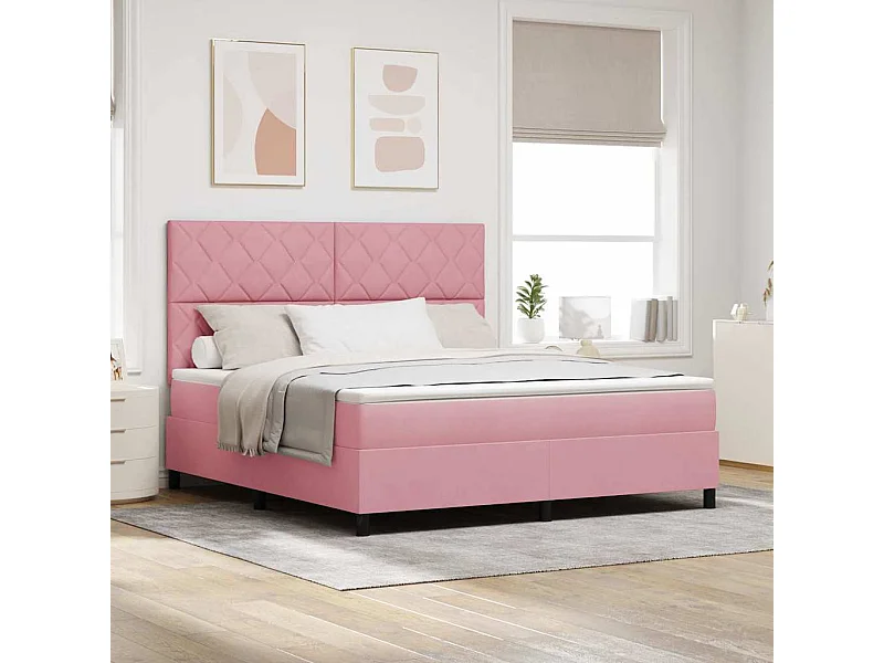 Cadre de lit avec matelas Rose 180 x 200 cm Velours