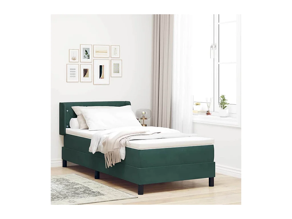 Cama con Somier y Colchón Negra 100x200 cm Terciopelo