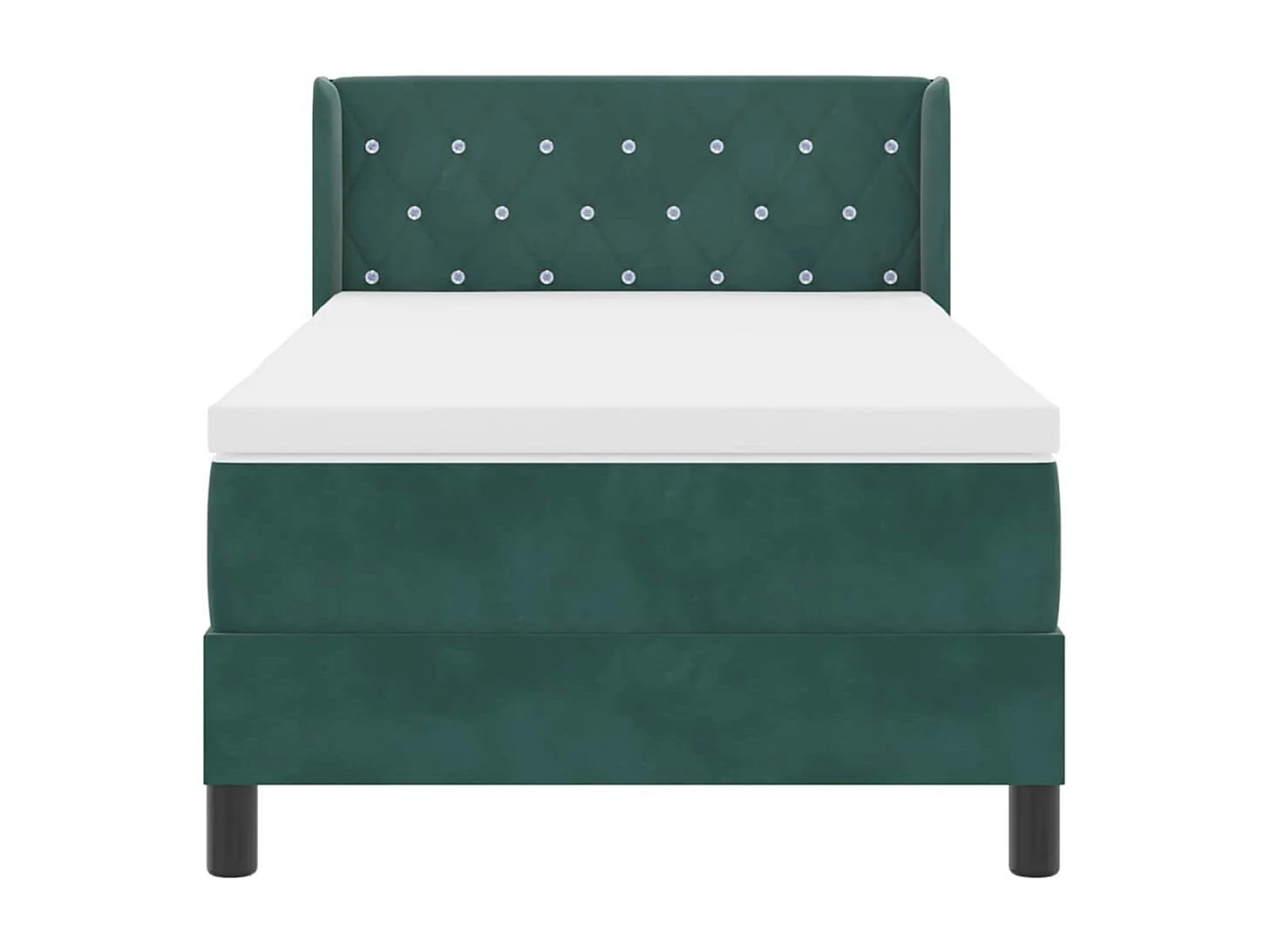 Cadre de lit avec matelas noir 100x200 cm en velours