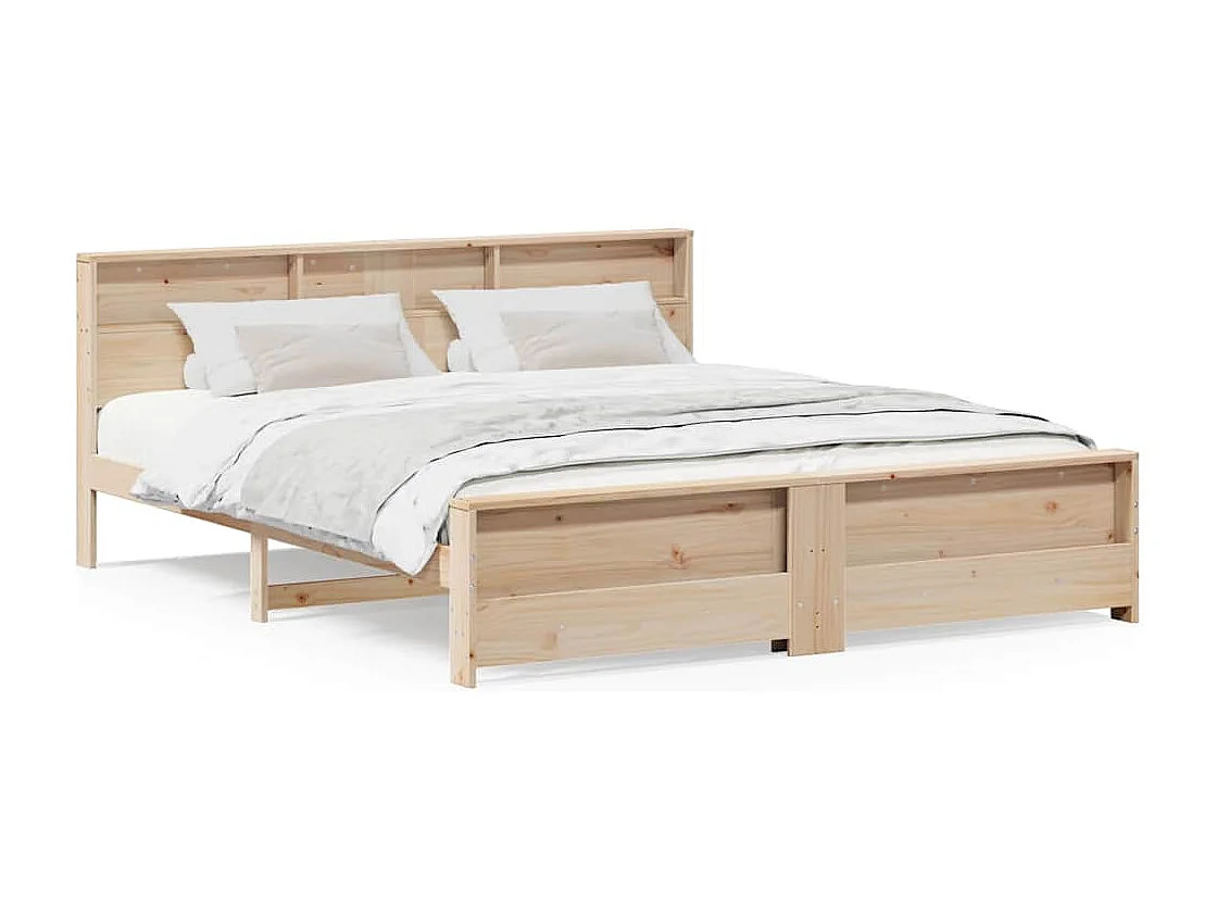Bedframe met hoofdeinde Bruin 180 x 200 cm Massief grenenhout