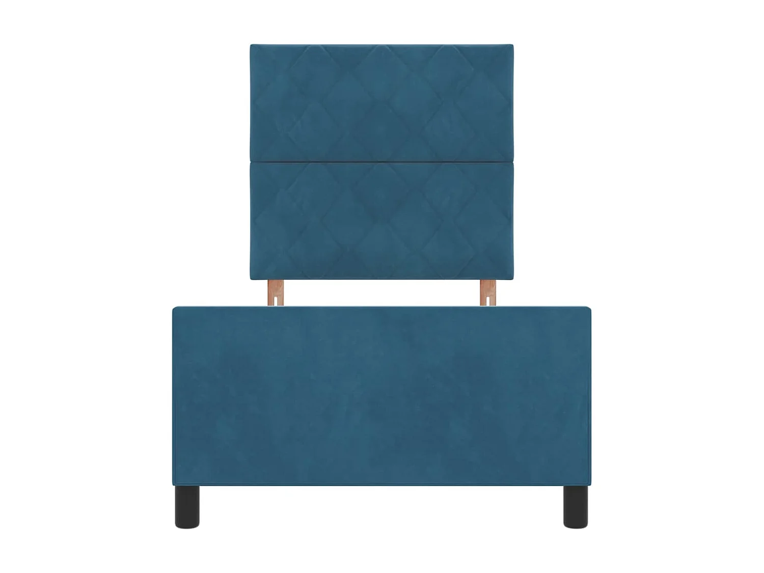 Cadre de lit avec tête de lit Bleu foncé 100 x 200 cm Velours