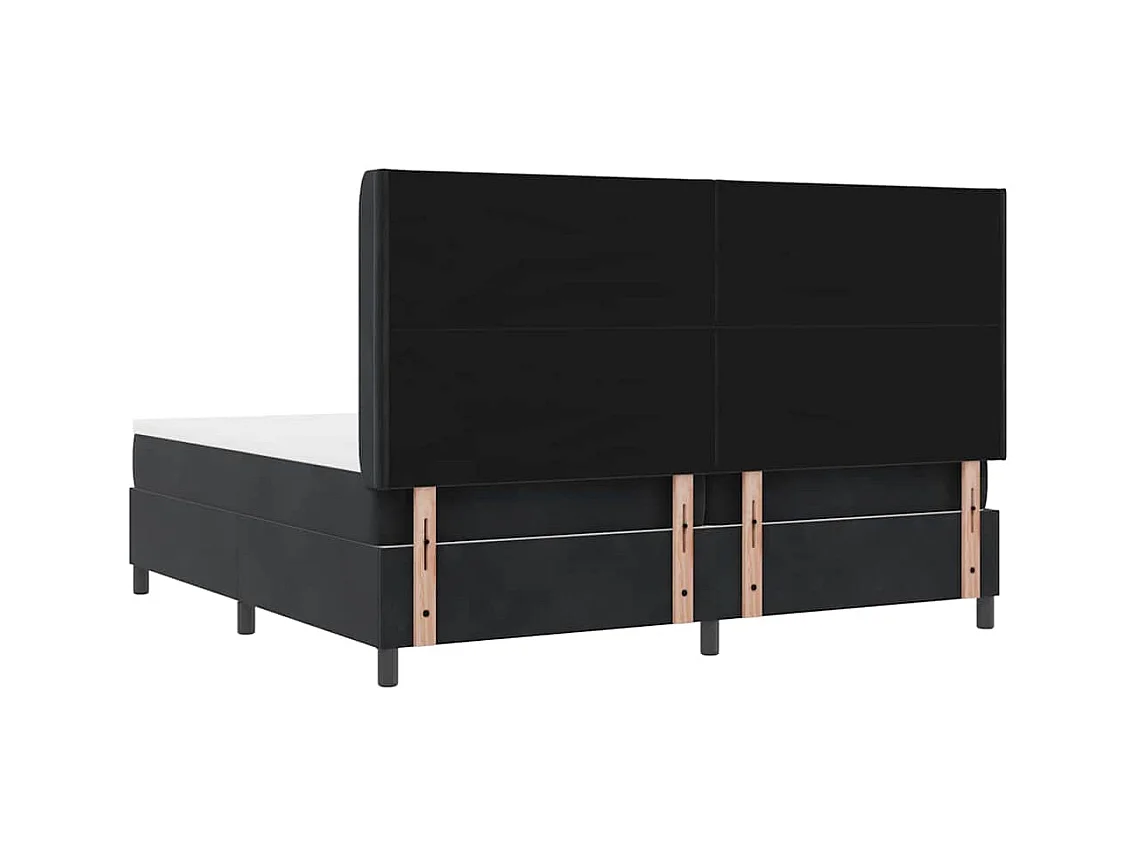 Cadre de lit avec Matelas LED Noir 200 x 200 cm Velours