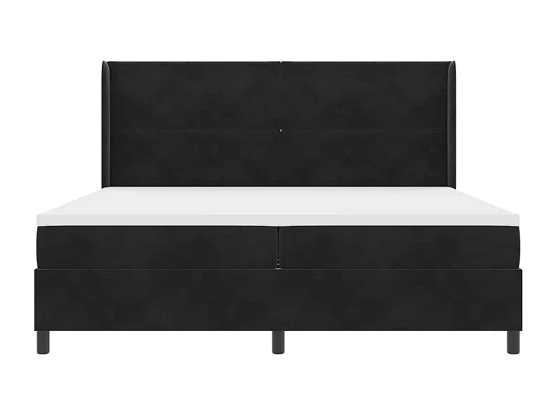 LED boxspring bed met matras Zwart 200 x 200 cm Fluweel