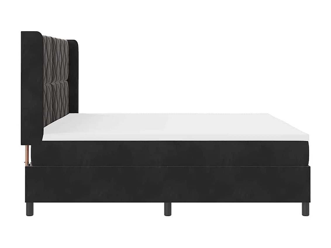 LED boxspring bed met matras Zwart 200 x 200 cm Fluweel