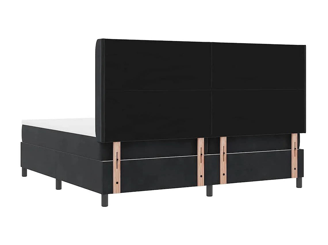 LED boxspring bed met matras Zwart 200 x 200 cm Fluweel