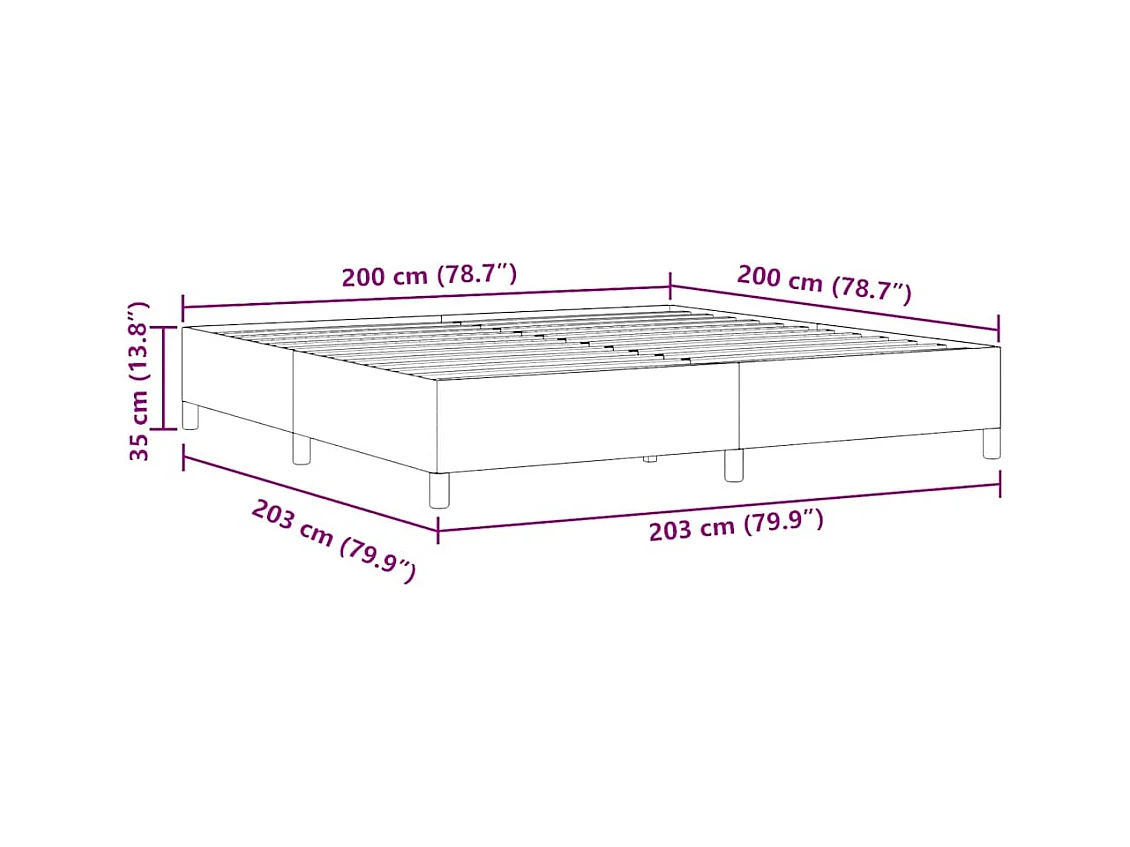 Estrutura da Cama Cinza Verde 200 x 200 cm