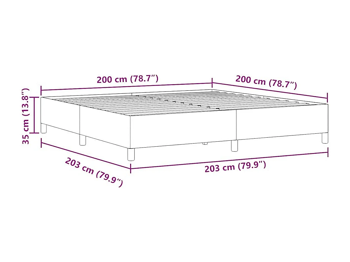 Estructura de cama Verde grisáceo 200 x 200 cm Telas de pana