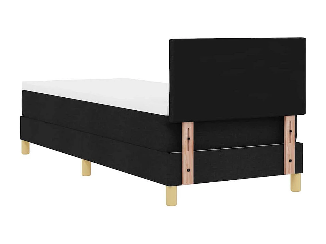 Cadre de lit avec matelas avec matelas Noir 80 x 200 cm tissu