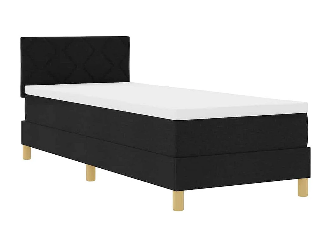 Cama box spring con colchón con colchón Negro 80 x 200 cm tela