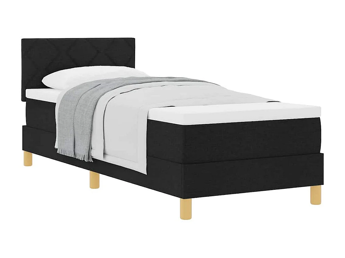 Cama box spring con colchón con colchón Negro 80 x 200 cm tela