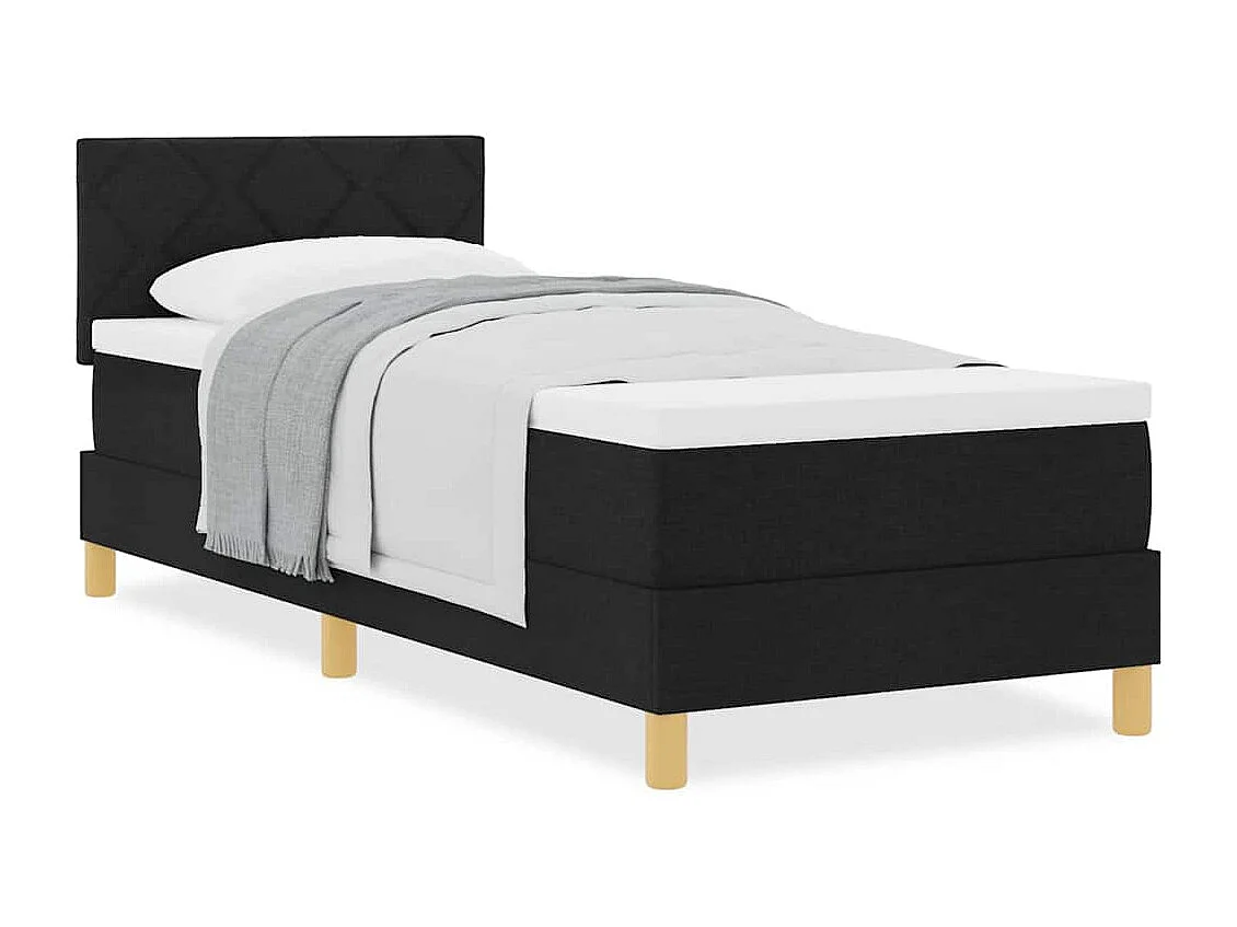 Cama box spring con colchón con colchón Negro 80 x 200 cm tela