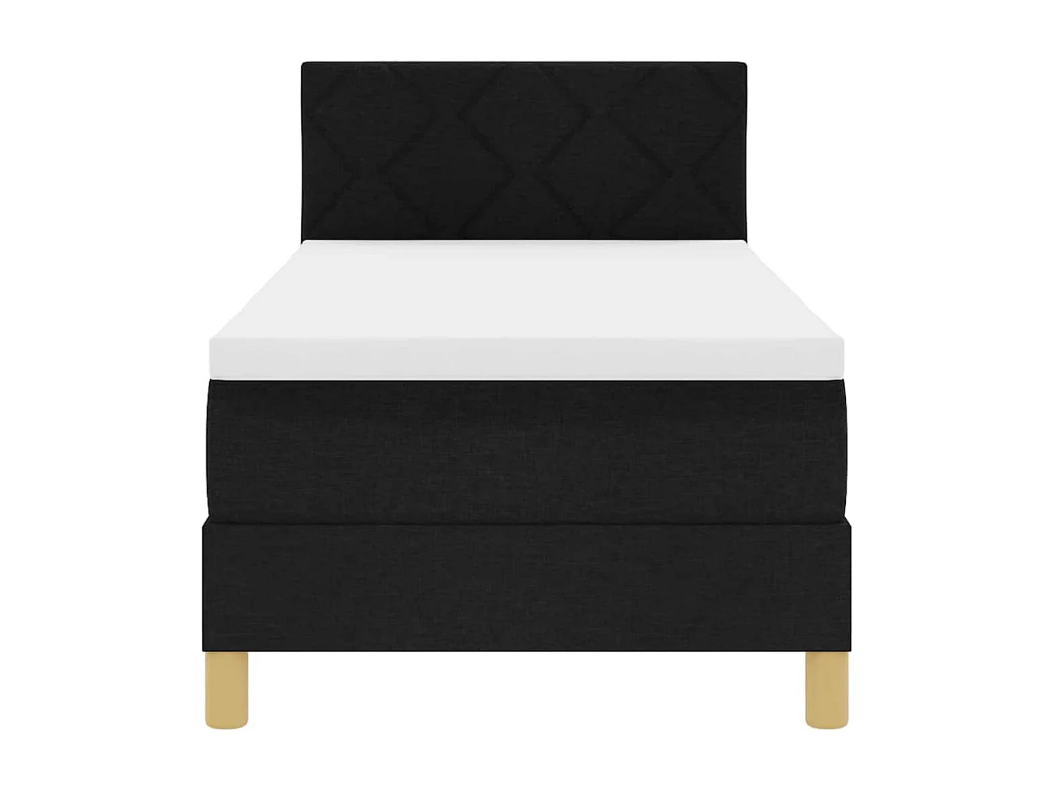 Cama box spring con colchón con colchón Negro 80 x 200 cm tela