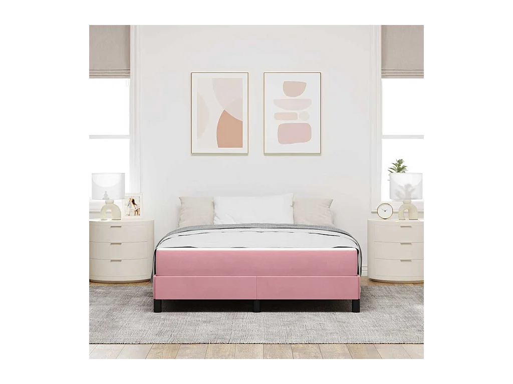 Cadre de lit avec matelas Rose 160 x 200 cm Velours