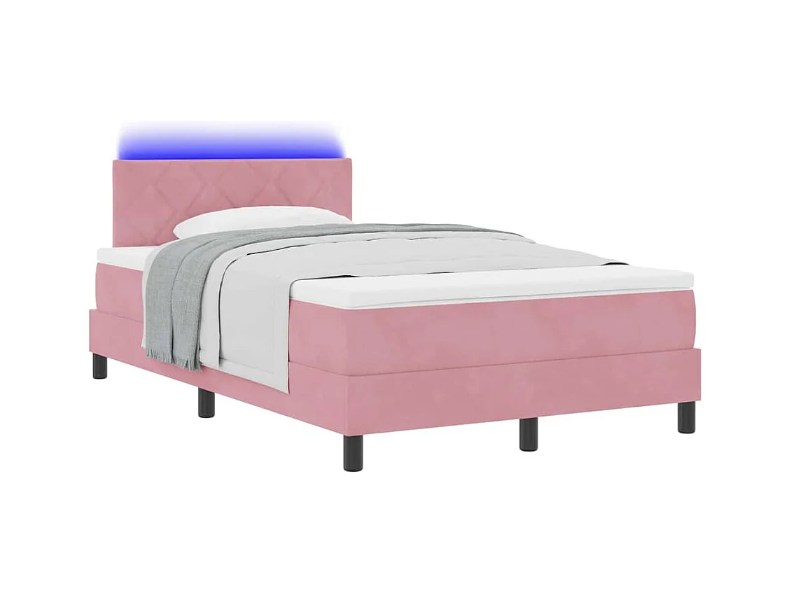 Cadre de lit avec matelas Rose 120 x 190 cm Velours