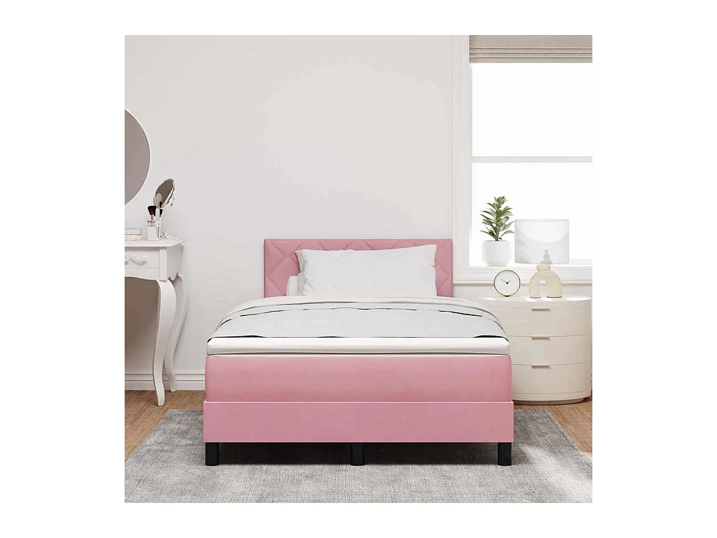 Boxspring bed met matras Roze 120 x 190 cm Fluweel