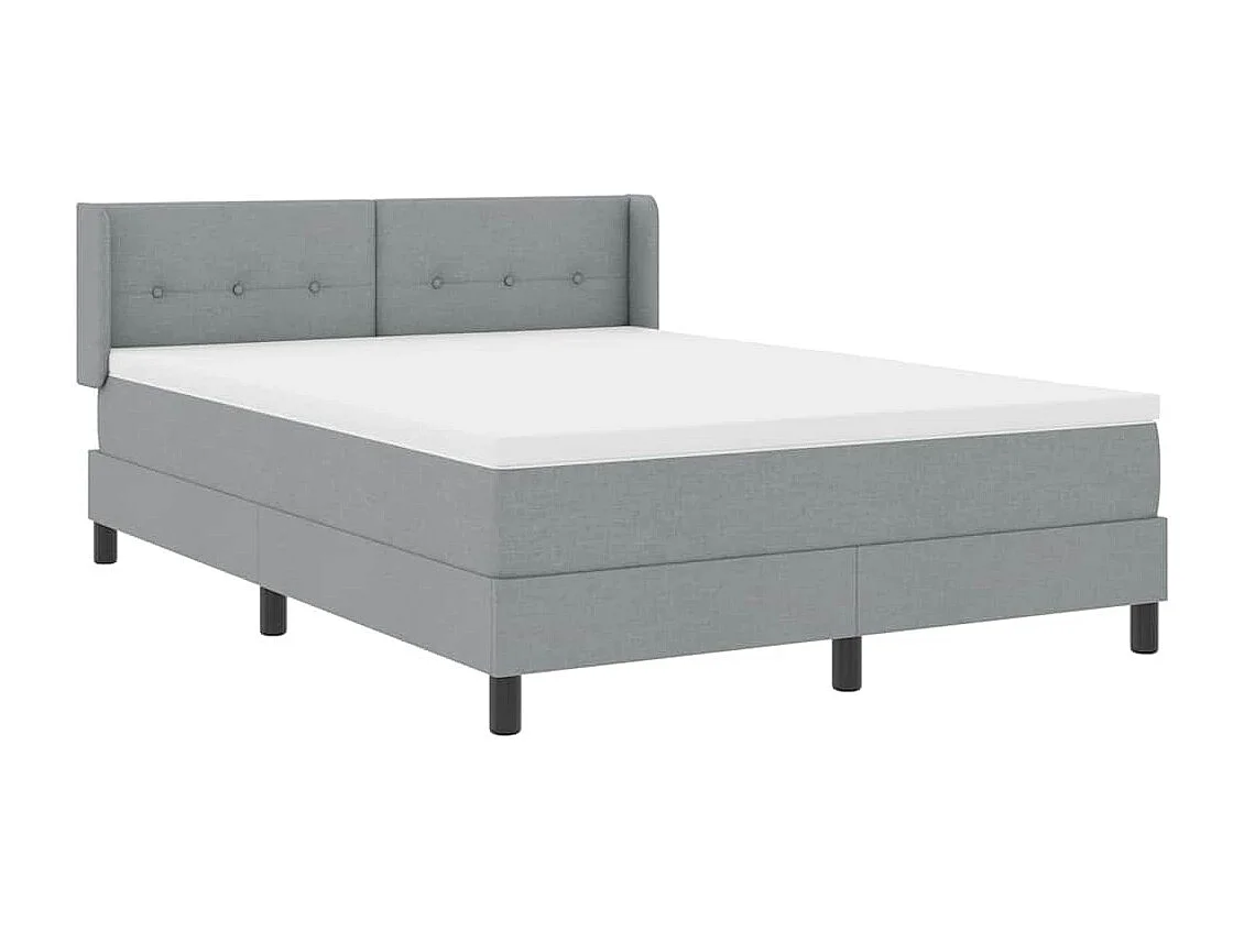 Cadre de lit avec matelas avec matelas Gris clair 140 x 190 cm