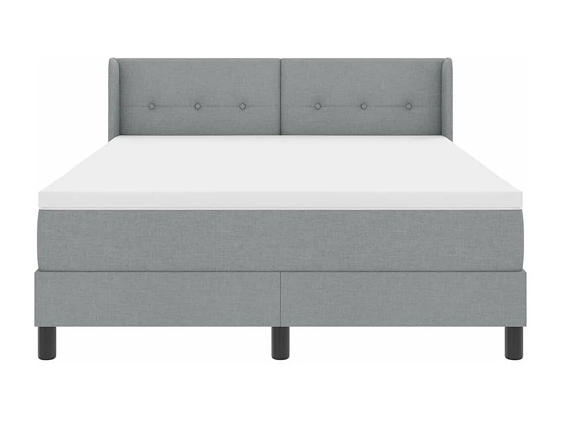 Cadre de lit avec matelas avec matelas Gris clair 140 x 190 cm