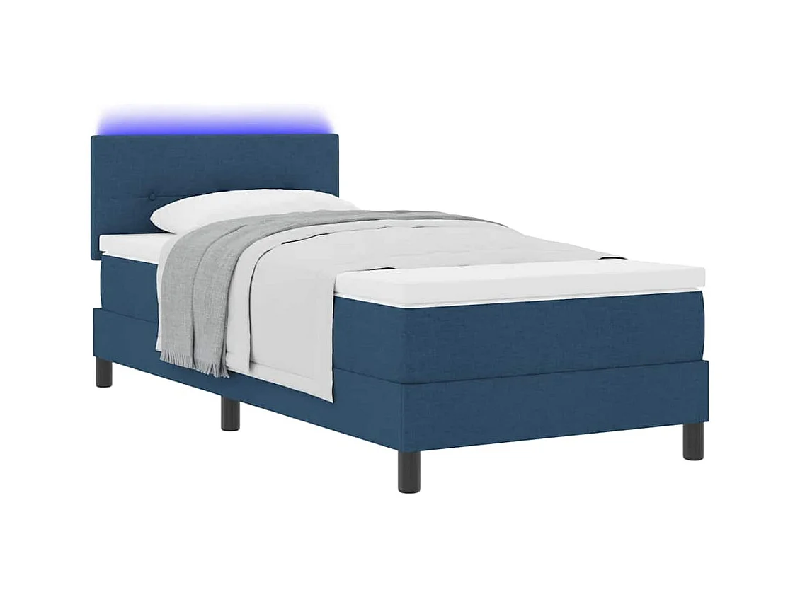 Boxspring bed met matras met hoofdeinde Blauw 100 x 200 cm Stof
