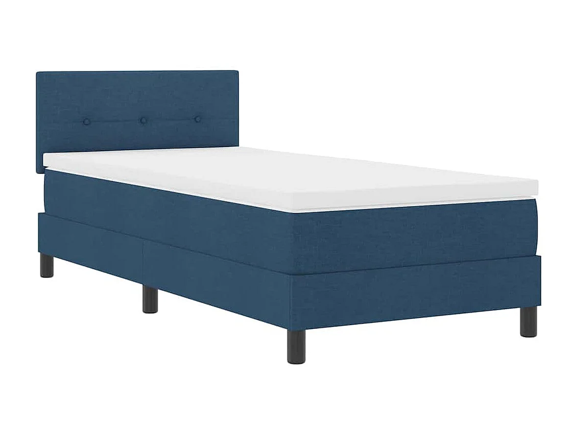 Cadre de lit avec matelas Bleu 100 x 200 cm tissu