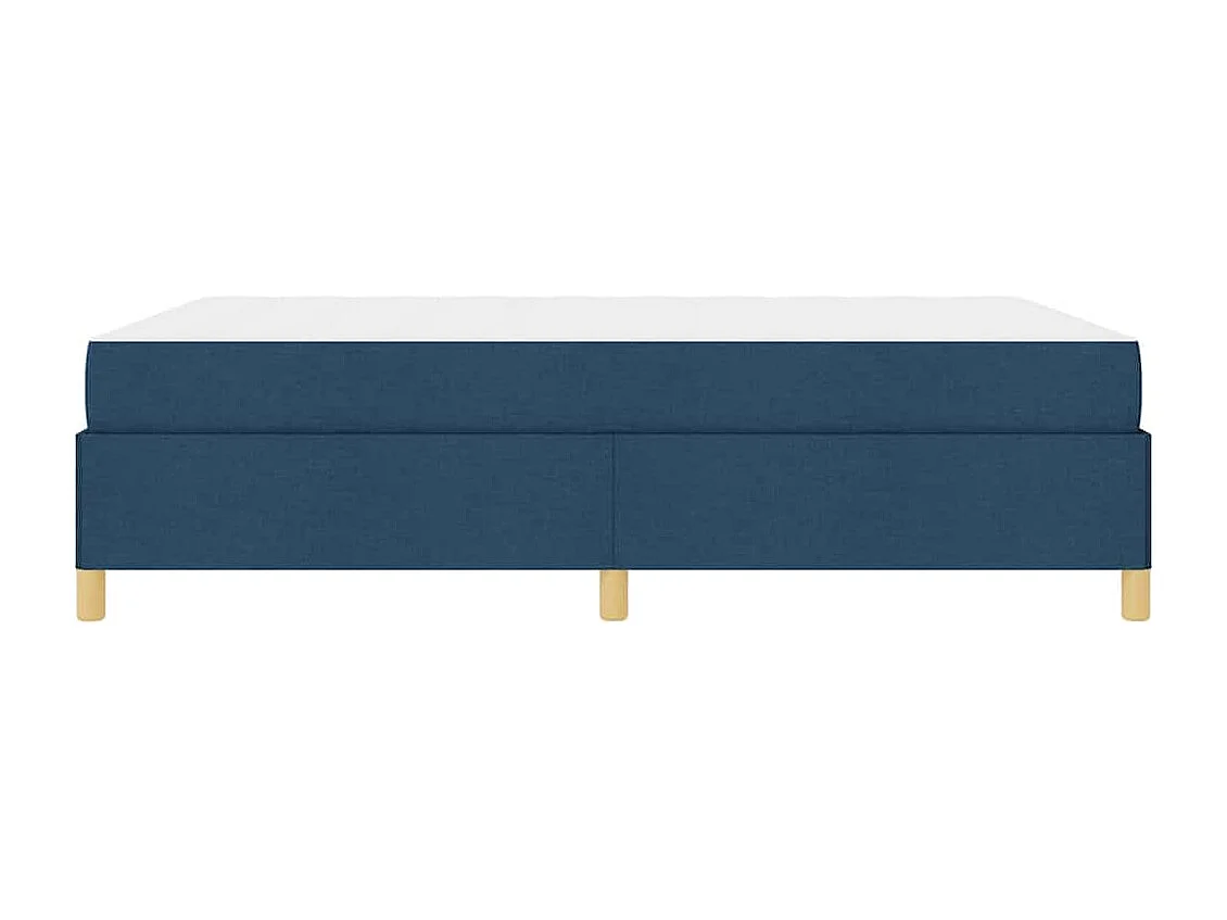 Cadre de lit avec matelas Bleu et Blanc 160 x 200 cm tissu