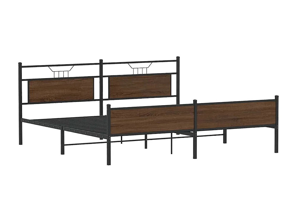 Bedframe zonder matras metaal bruin eikenkleurig 200x200 cm