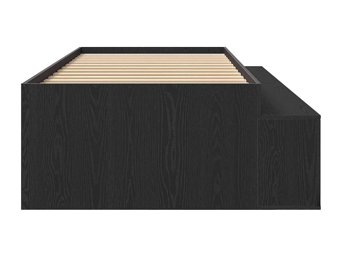 Cama con almacenamiento Roble negro 100 x 200 cm