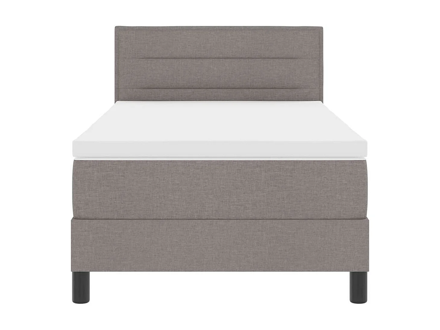 Cadre de lit avec matelas avec matelas Taupe 90 x 200 cm tissu