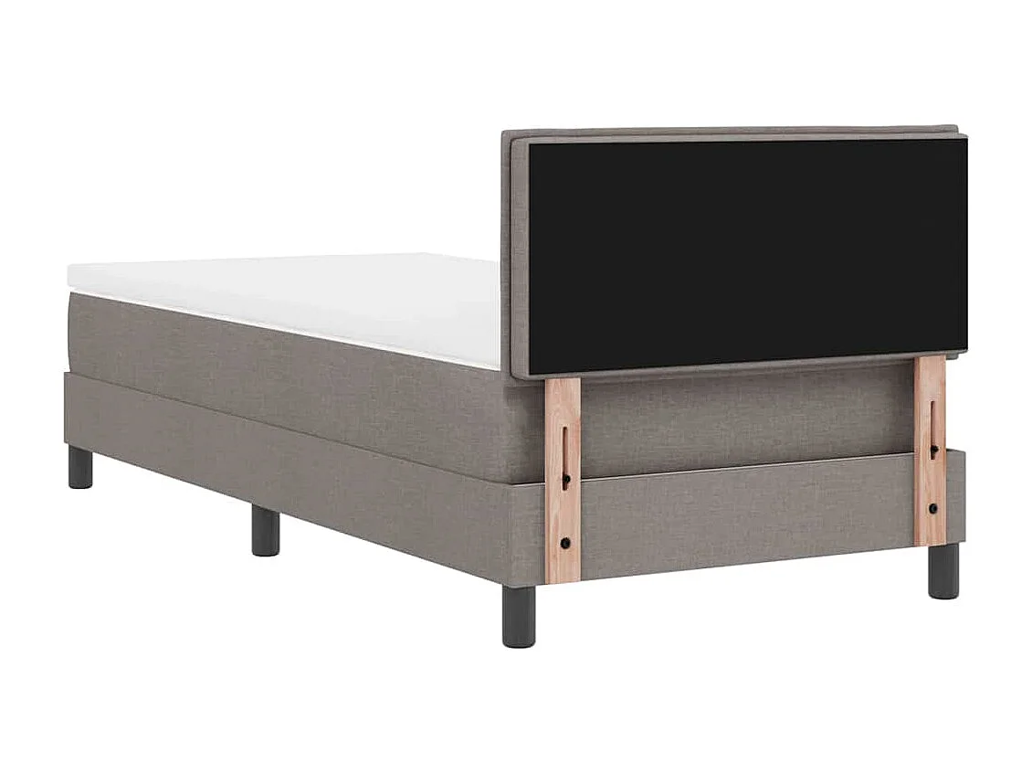 Cadre de lit avec matelas avec matelas Taupe 90 x 200 cm tissu