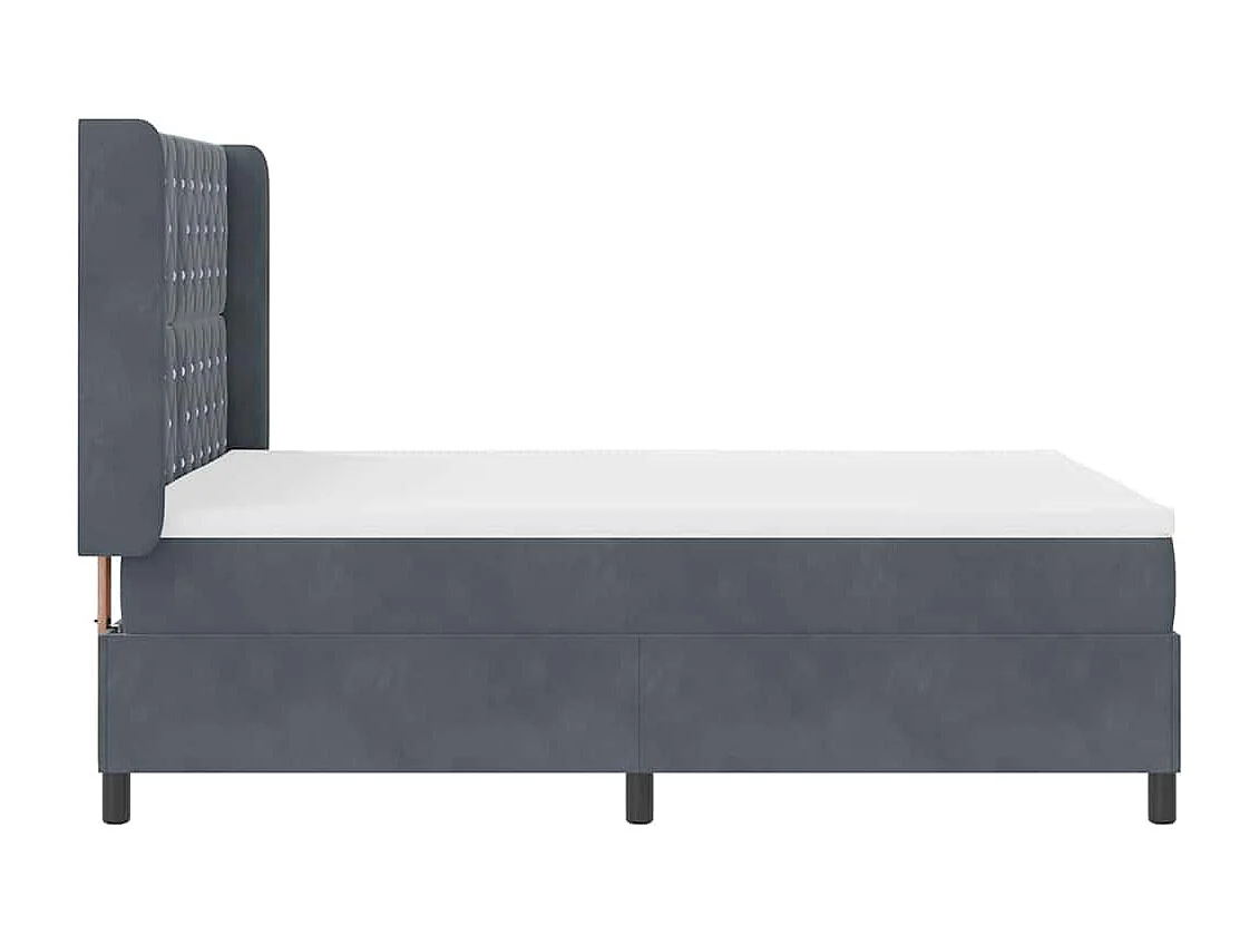 Boxspring bed met hoofdeinde Donkergrijs 160 x 200 cm Fluweel