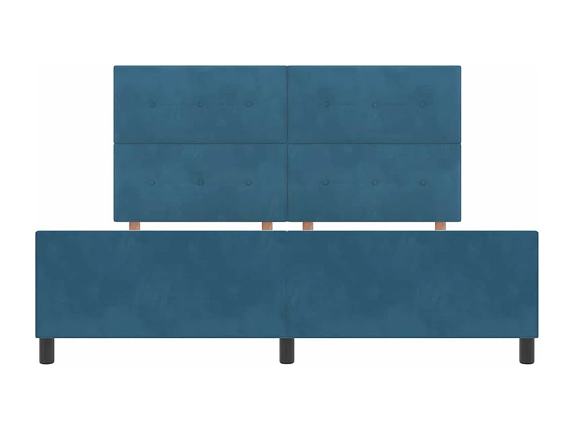 Cadre de lit avec tête de lit Bleu foncé 180 x 200 cm Velours