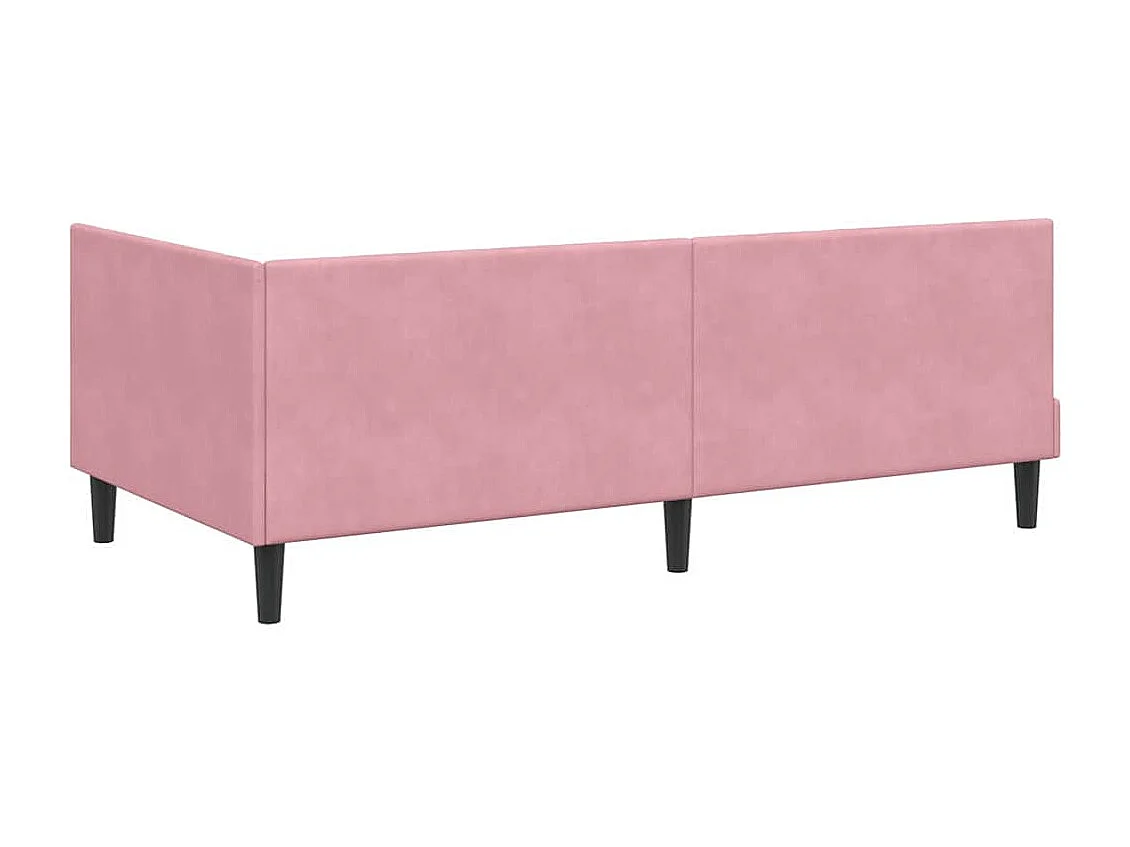 Estructura de cama en esquina Rosa 90 x 200 cm Terciopelo