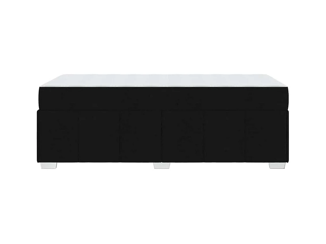 Cadre de lit avec matelas Noir 90 x 200 cm tissu