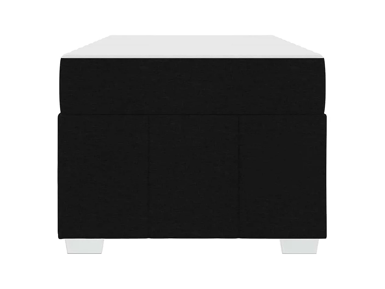 Cadre de lit avec matelas Noir 90 x 200 cm tissu