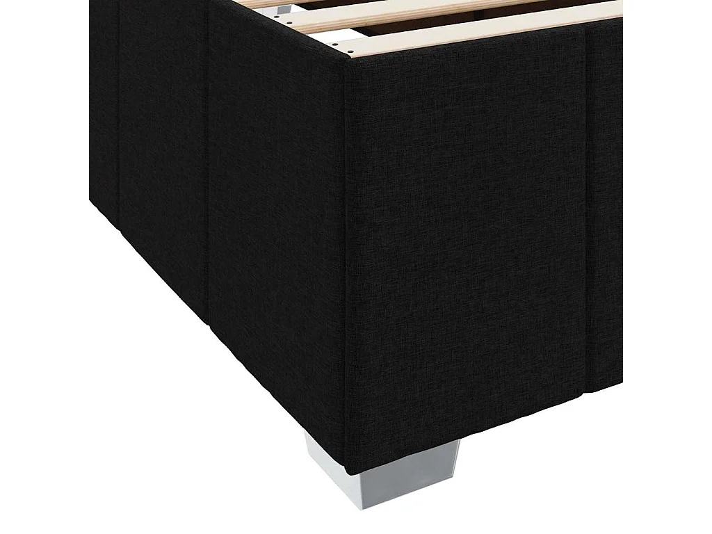 Cadre de lit avec matelas Noir 90 x 200 cm tissu