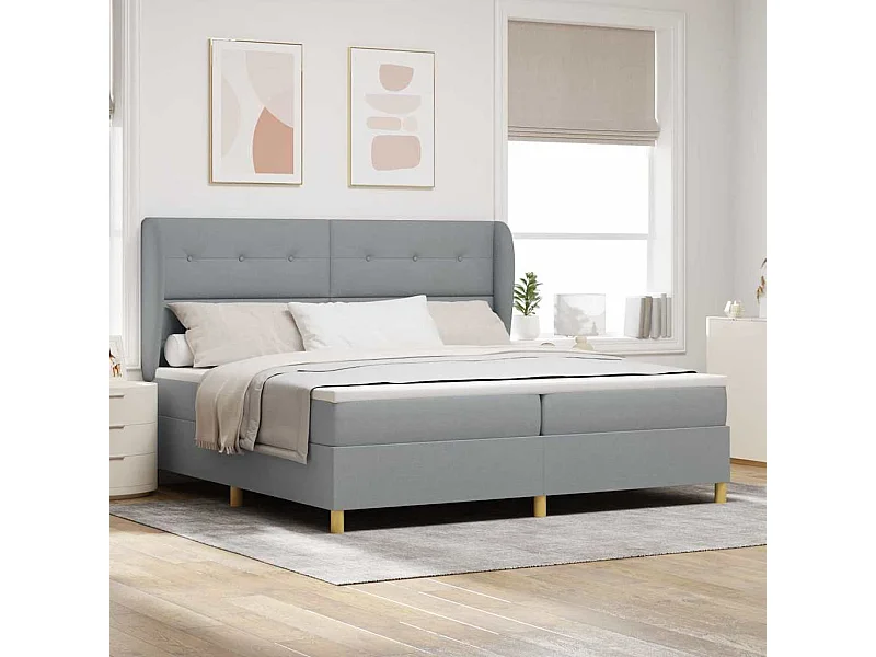 Cadre de lit avec matelas gris foncé 90x190 cm Gris clair