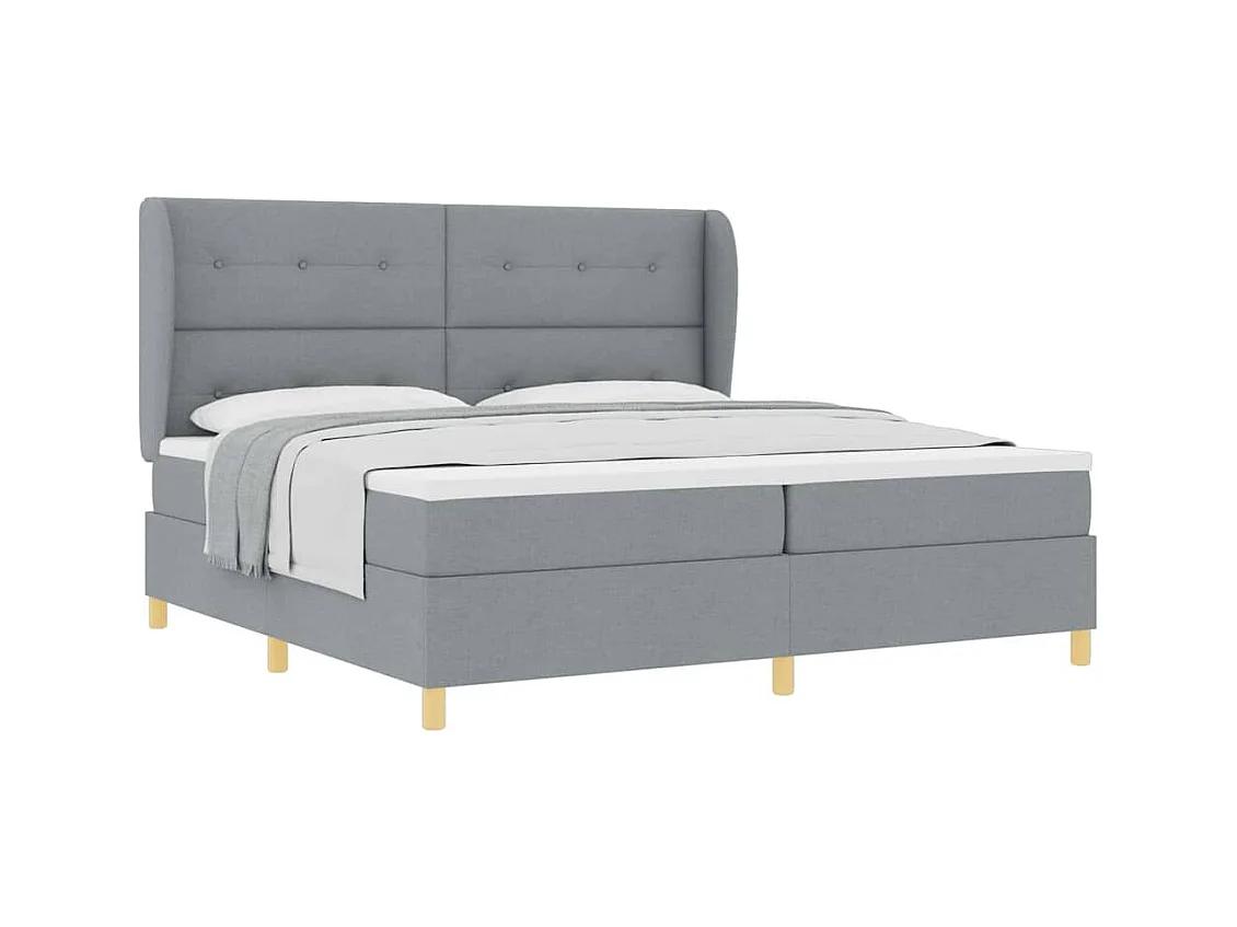 Cadre de lit avec matelas gris foncé 90x190 cm Gris clair