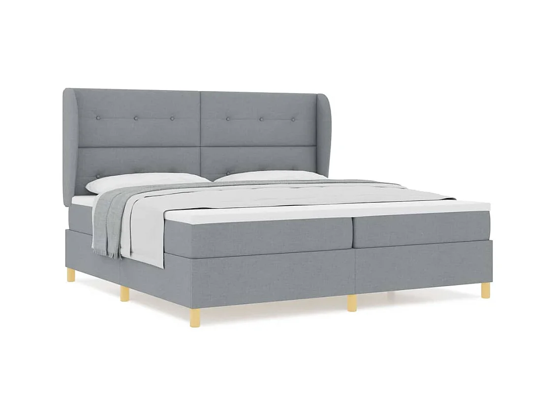 Cadre de lit avec matelas gris foncé 90x190 cm Gris clair