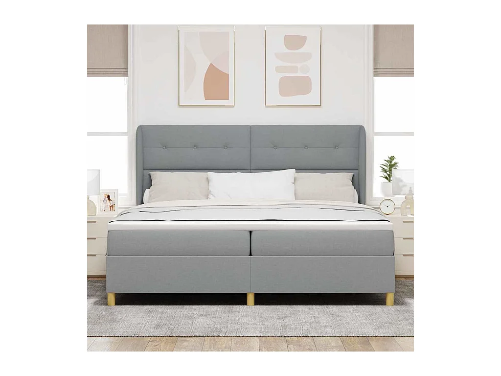 Cadre de lit avec matelas gris foncé 90x190 cm Gris clair