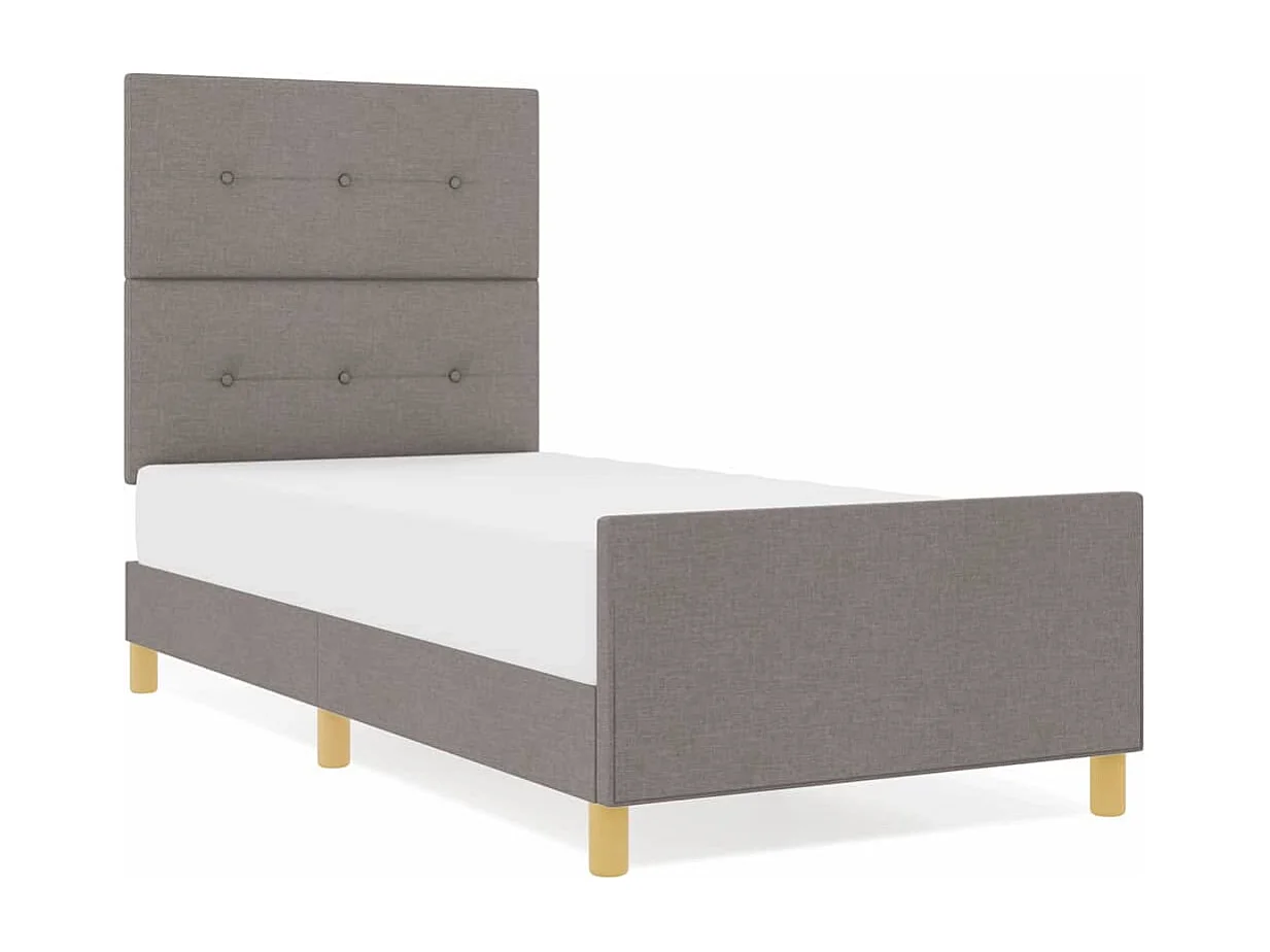 Estructura de cama con cabecera Taupé 100 x 200 cm tela