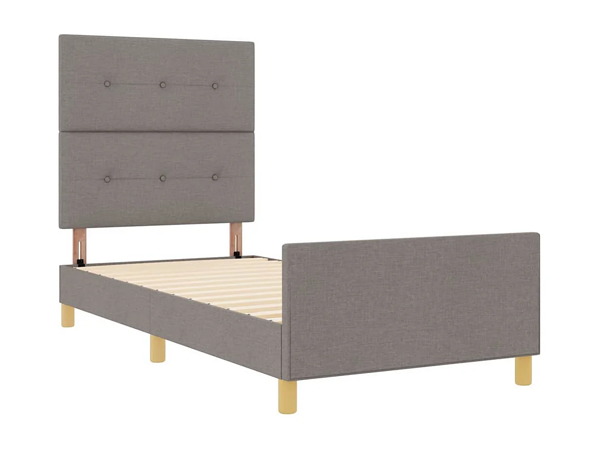 Estructura de cama con cabecera Taupé 100 x 200 cm tela