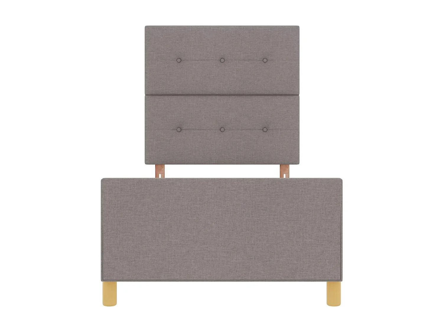 Estructura de cama con cabecera Taupé 100 x 200 cm tela
