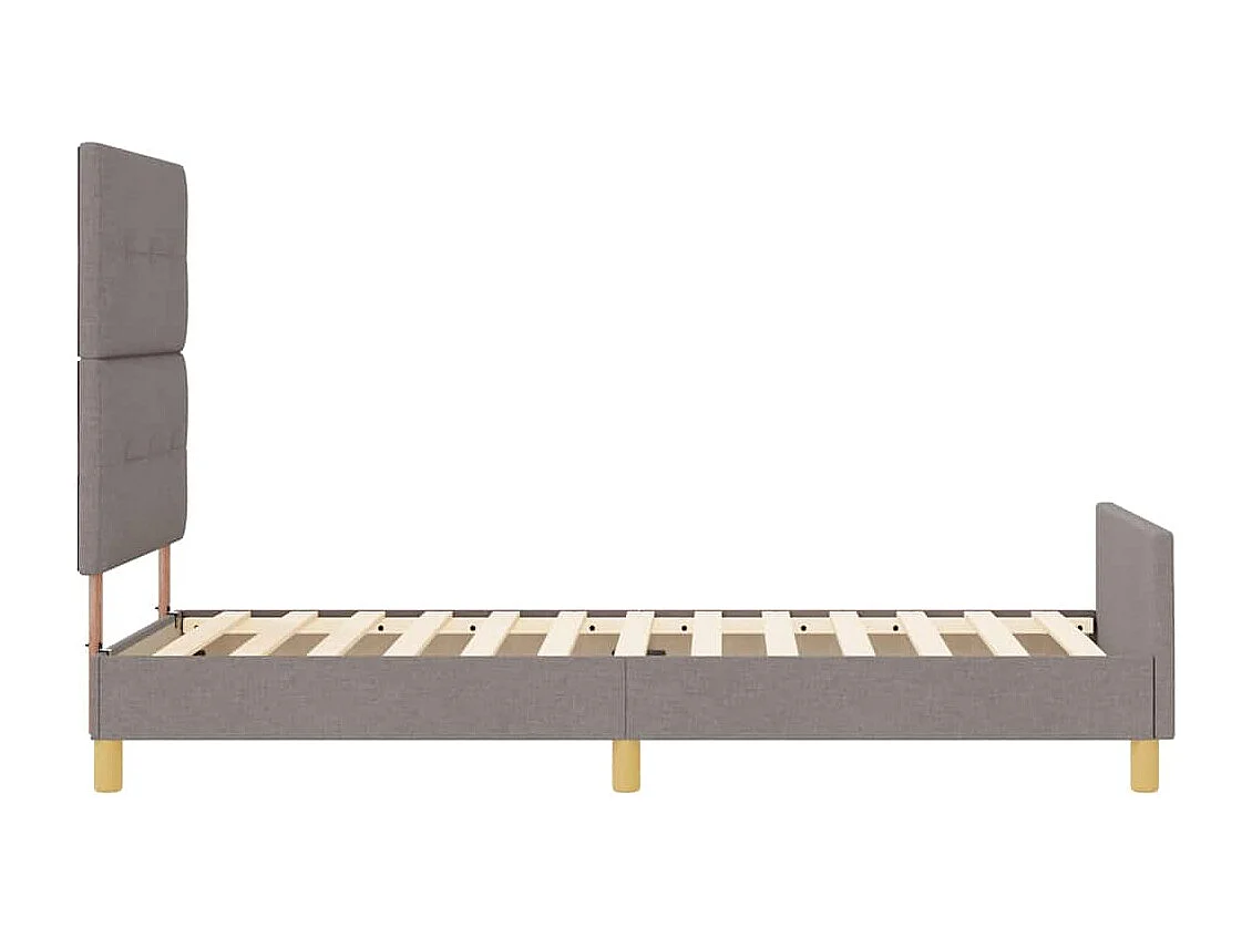 Estructura de cama con cabecera Taupé 100 x 200 cm tela