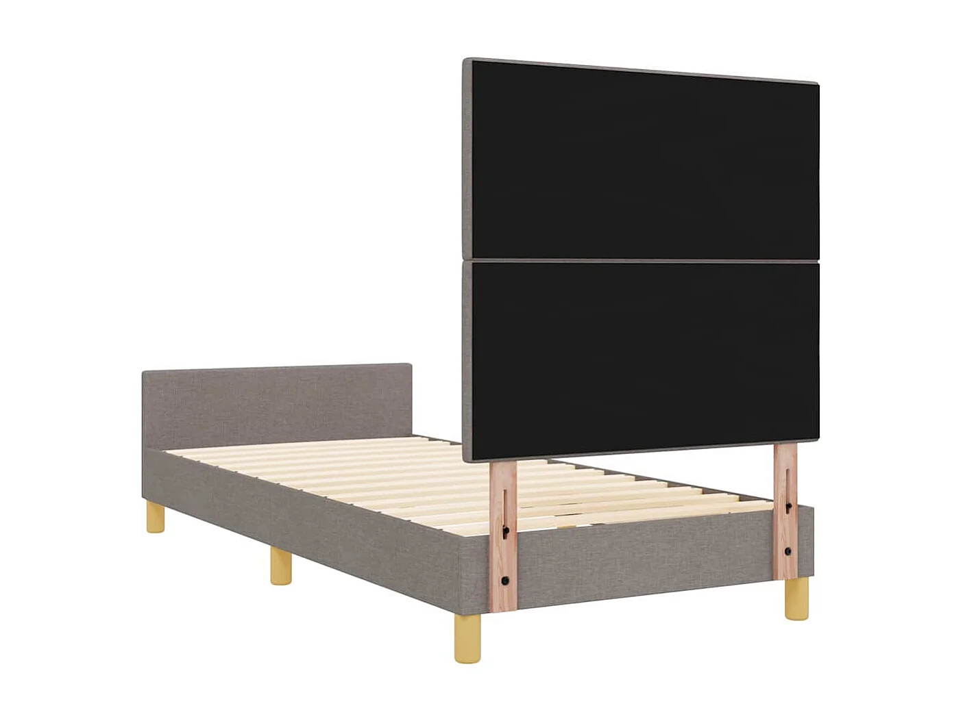 Estructura de cama con cabecera Taupé 100 x 200 cm tela