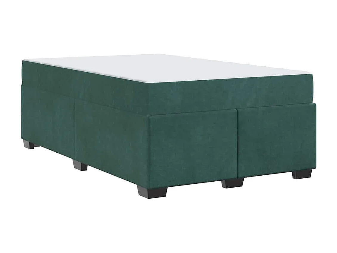Estructura de cama con colchón Verde oscuro 120 x 190 cm