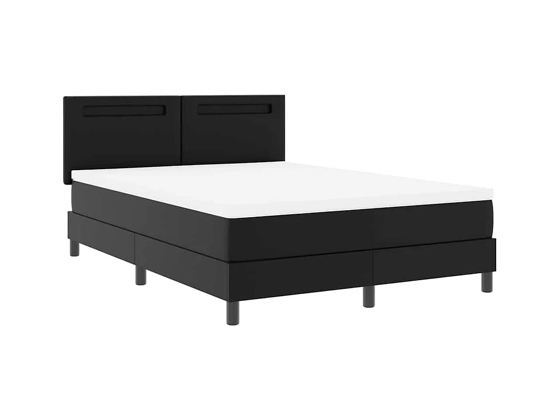 Cadre de lit avec matelas Noir 140 x 200 cm Faux cuir