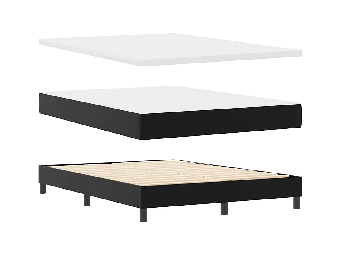 Cadre de lit avec matelas Noir 140 x 200 cm Faux cuir