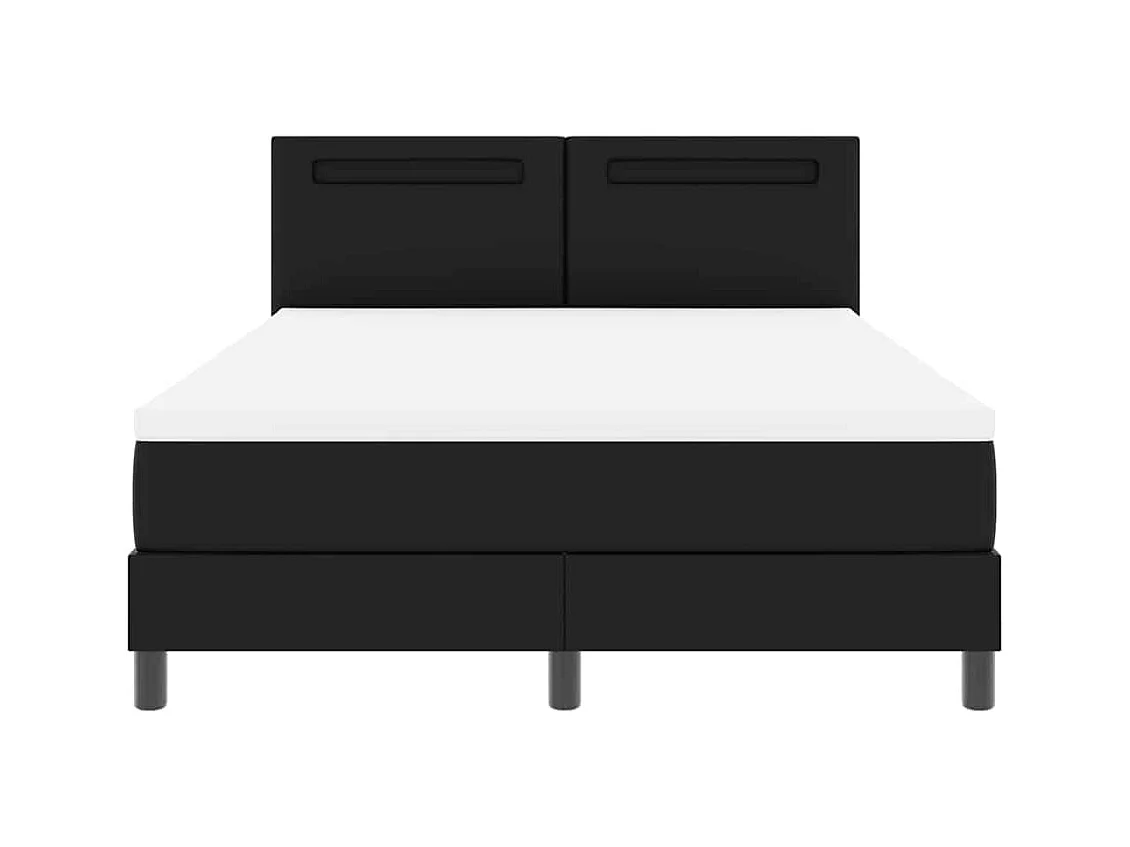 Cadre de lit avec matelas Noir 140 x 200 cm Faux cuir