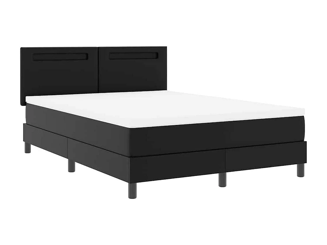 Cadre de lit avec matelas Noir 140 x 200 cm Faux cuir