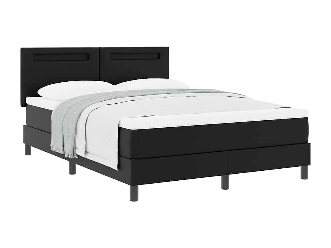 Cadre de lit avec matelas Noir 140 x 200 cm Faux cuir