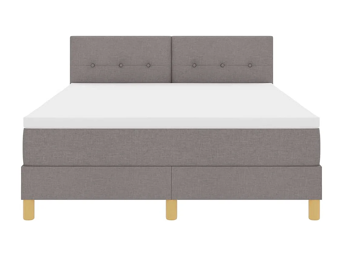 Cadre de lit avec matelas Taupe 140 x 200 cm tissu